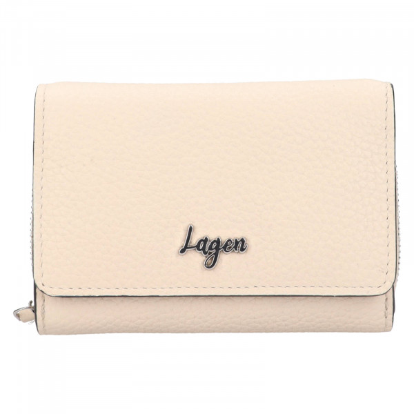 Dámska kožená peňaženka Lagen Liva - krémová