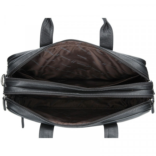 Pánska kožená taška cez rameno Hexagona 463086 - čierna