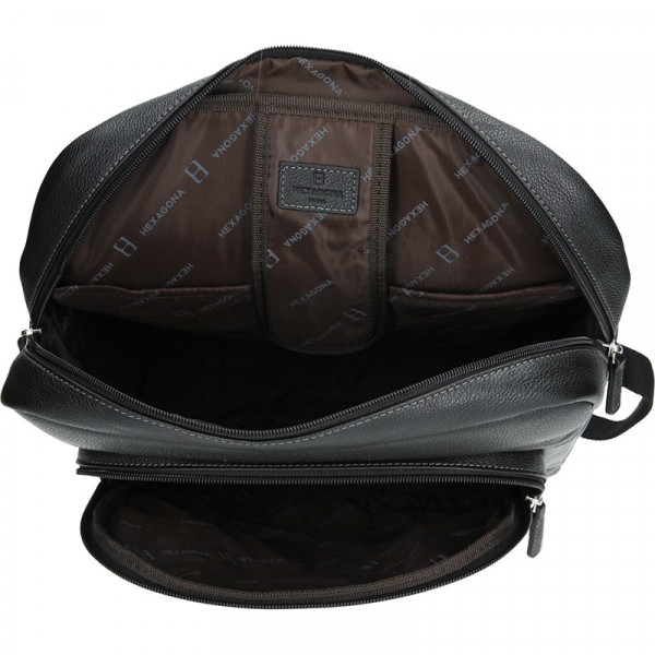Pánsky kožený batoh Hexagona Taurus - čierna