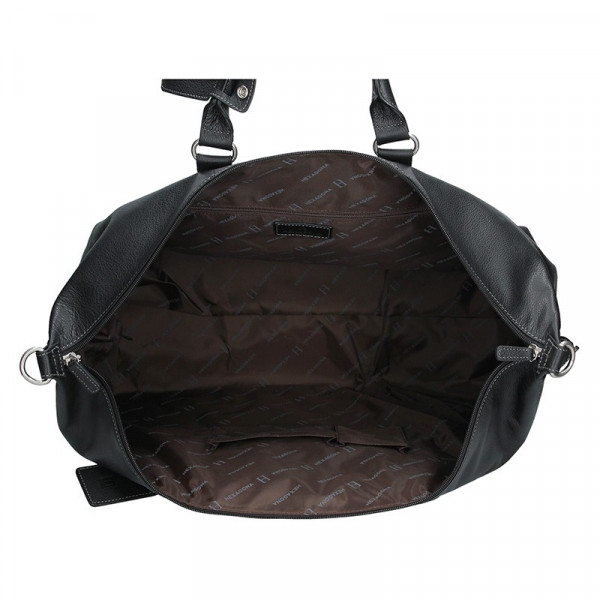 Pánska celokožená cestovná taška Hexagona 463134 - čierna