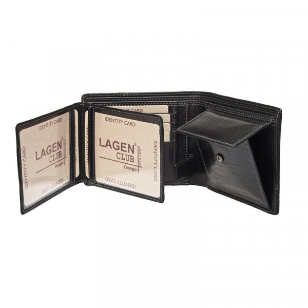 Pánska kožená peňaženka Lagen 2108 / T - čierna
