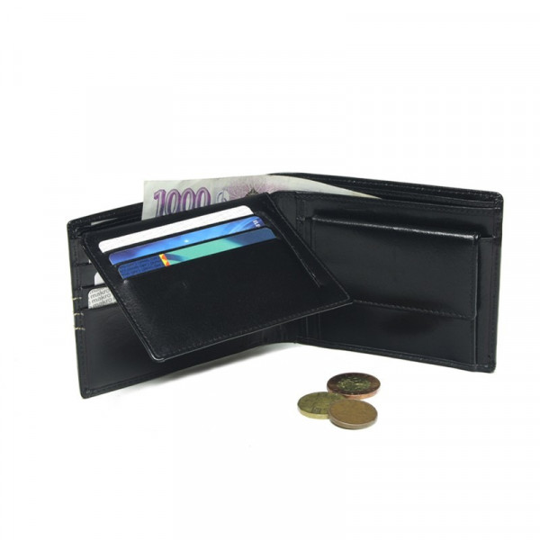 Pánska kožená peňaženka Lagen 64666 / C - čierna