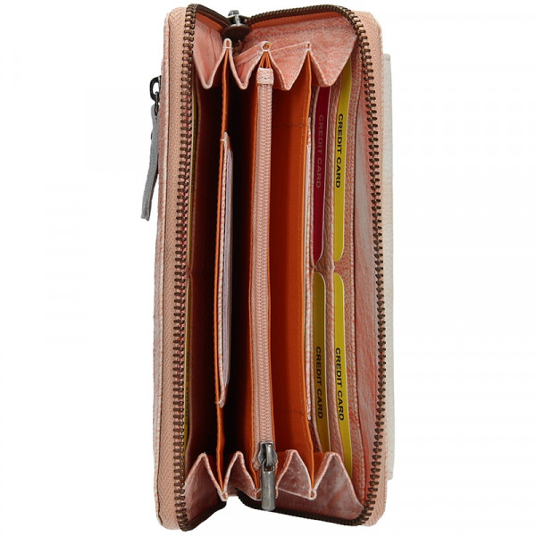Dámska kožená peňaženka Lagen Maria - ružovo-béžová