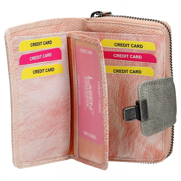 Dámska kožená peňaženka Lagen Lea - svetlo ružová