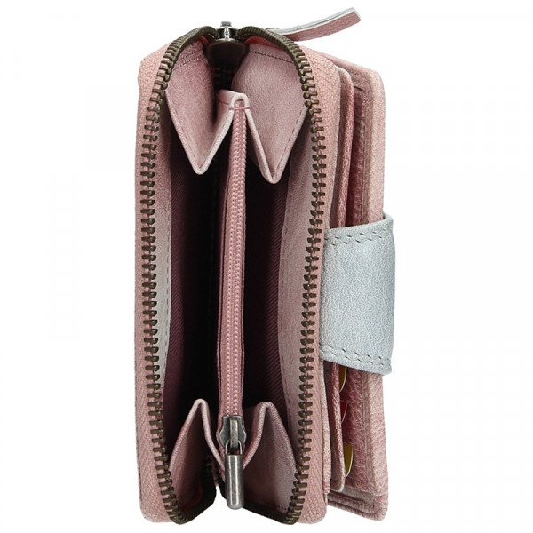 Dámska kožená peňaženka Lagen Lea - fialovo-strieborná