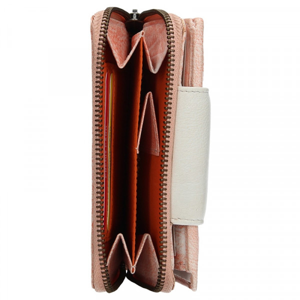 Dámska kožená peňaženka Lagen Agáta - oranžovo-béžová