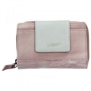 Dámska kožená peňaženka Lagen Agáta - fialovo-strieborná