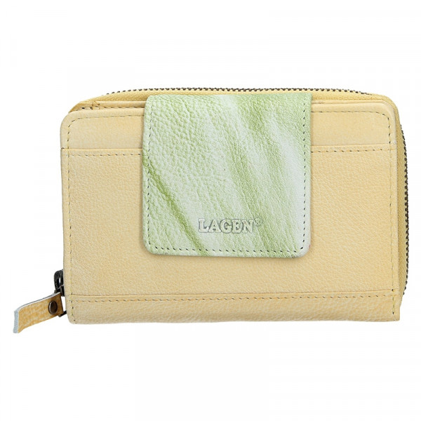 Dámská kožená peněženka Lagen Agáta - žluto-zelená