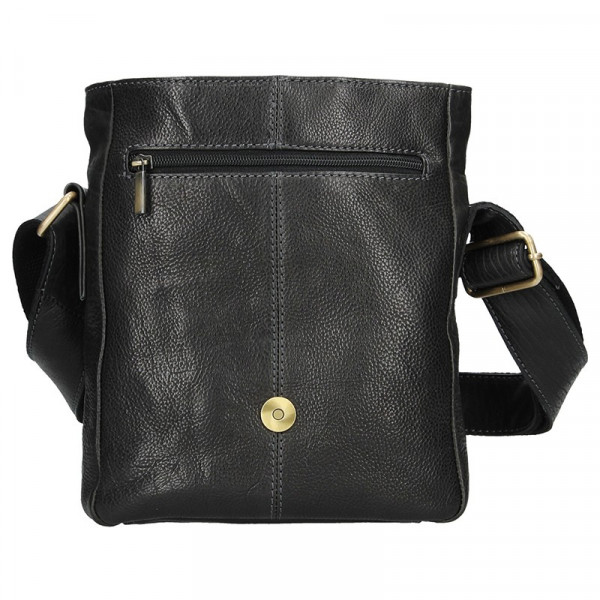 Pánska kožená taška cez rameno SendiDesign Pier - čierna