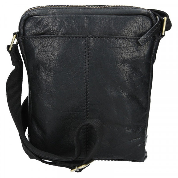 Pánska kožená taška cez rameno Lagen 20672 - čierna