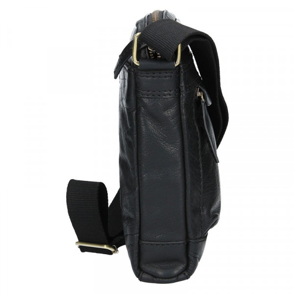 Pánska kožená taška cez rameno Lagen 20672 - čierna