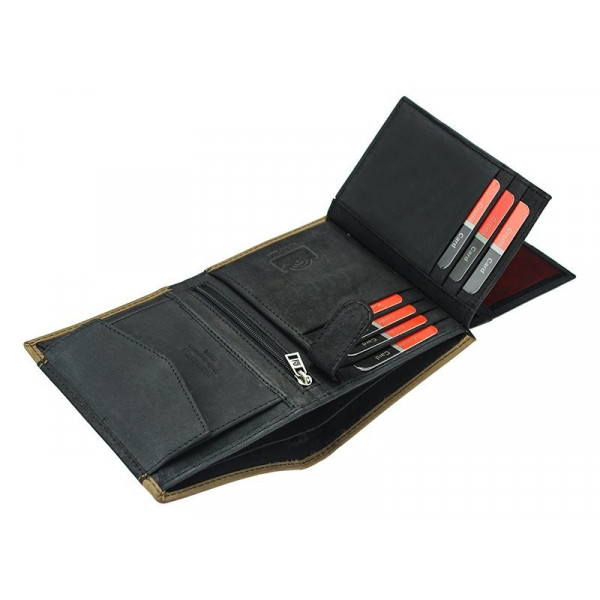 Pánska kožená peňaženka Pierre Cardin Eric - čierno-hnedá