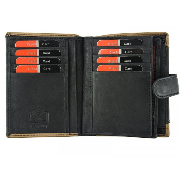 Pánska kožená peňaženka Pierre Cardin Andre - čierno-hnedá