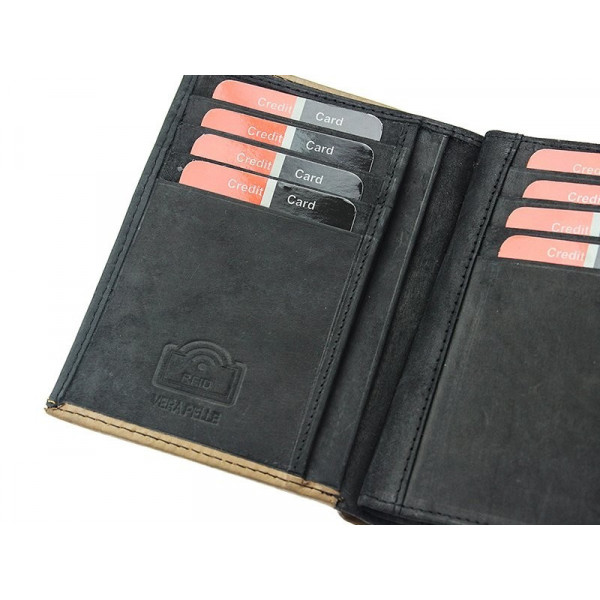 Pánska kožená peňaženka Pierre Cardin Andre - čierno-hnedá