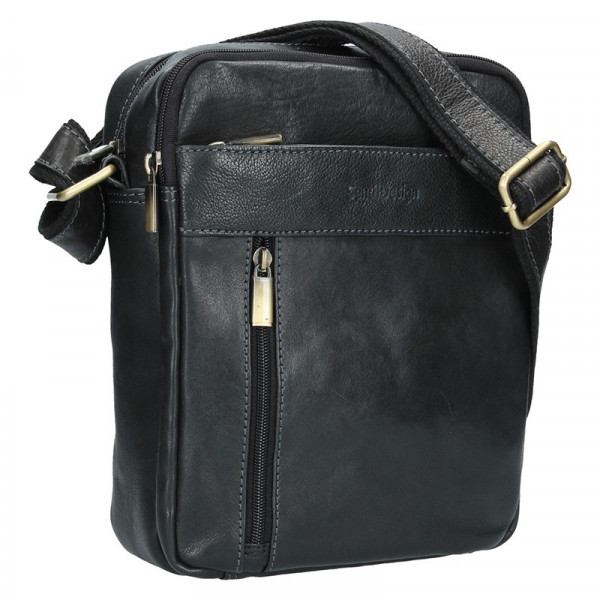 Pánska kožená taška cez rameno SendiDesign Gidon - čierna