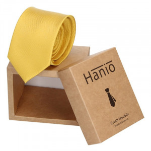 Pánská hedvábná kravata Hanio Sebastian - žlutá