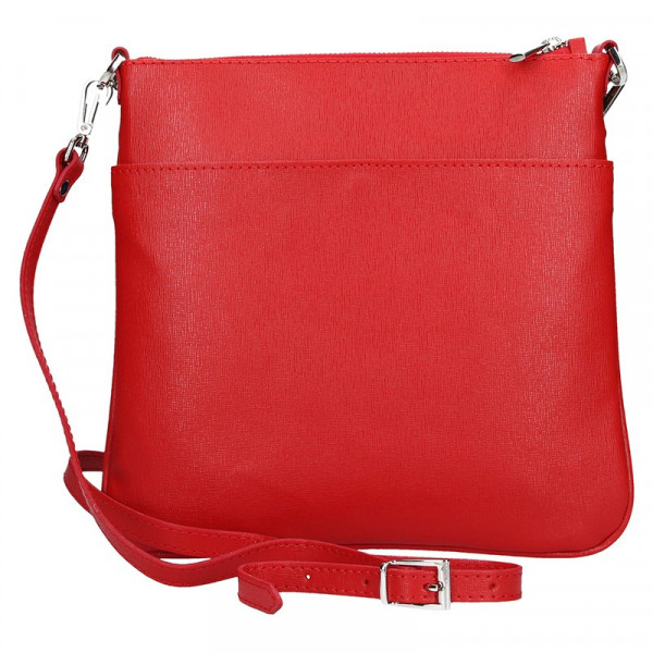 Dámska kožená crossbody kabelka Facebag Paula - červená