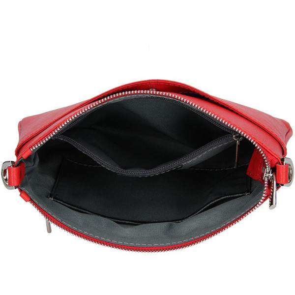 Dámska kožená crossbody kabelka Facebag Paula - červená