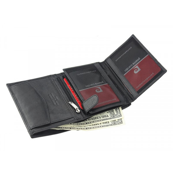 Pánska kožená peňaženka Pierre Cardin Maxmilian - čierno-červená