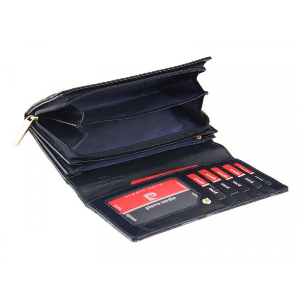 Dámska kožená peňaženka Pierre Cardin Plant - čierna