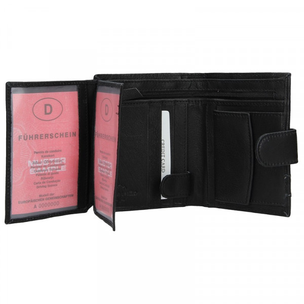 Pánska kožená peňaženka SendiDesign Evron - čierna