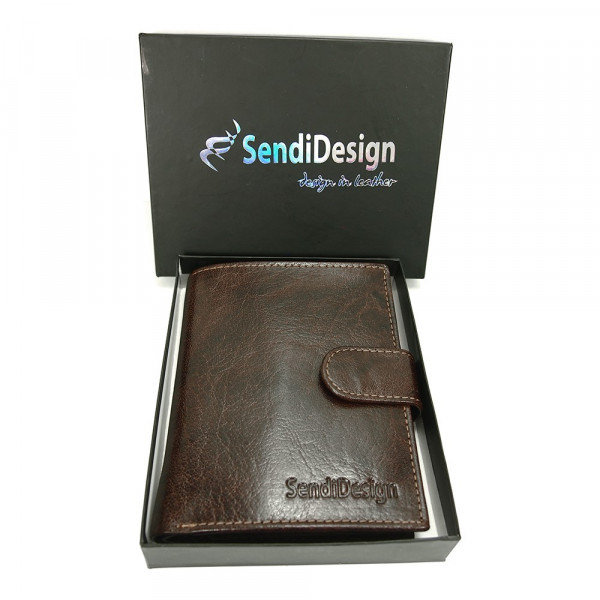 Pánska kožená peňaženka SendiDesign 1047L - hnedá