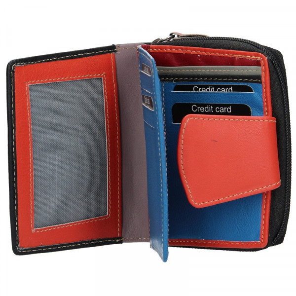 Dámska kožená peňaženka SendiDesign Evron - čierno-červená