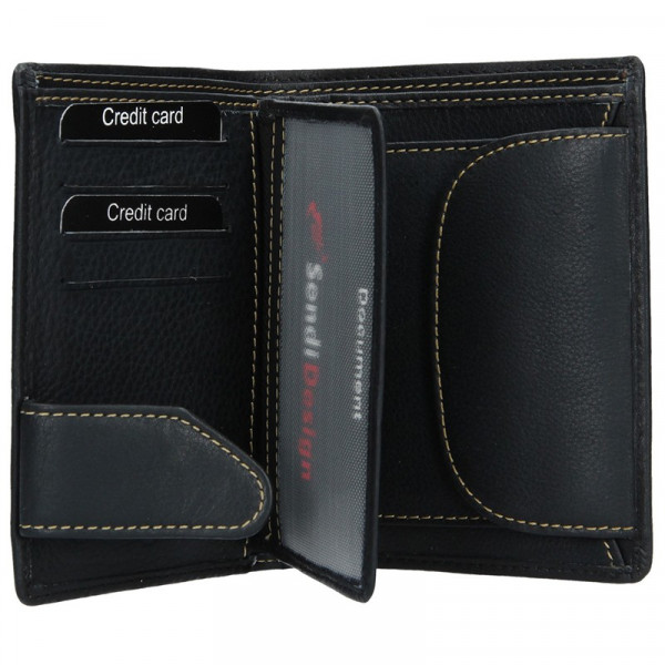 Pánska kožená peňaženka SendiDesign Boris - čierna