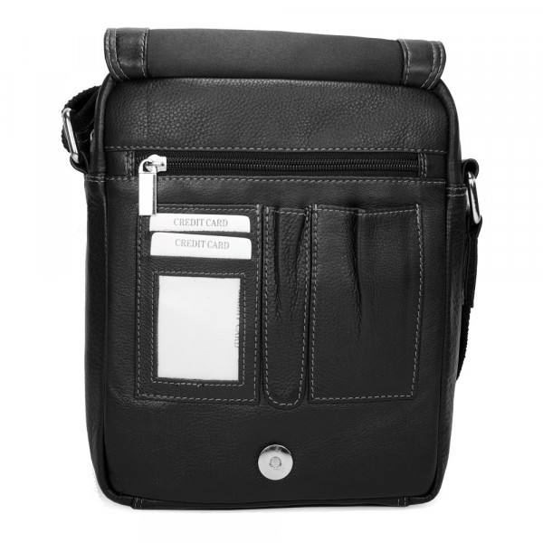 Pánska kožená taška cez rameno SendiDesign IG005 - čierna