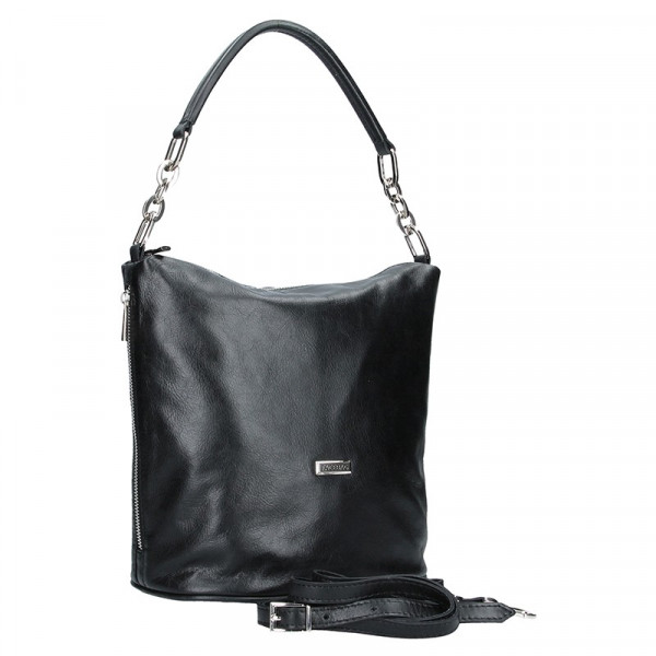 Dámska kožená kabelka Facebag Dana - čierna