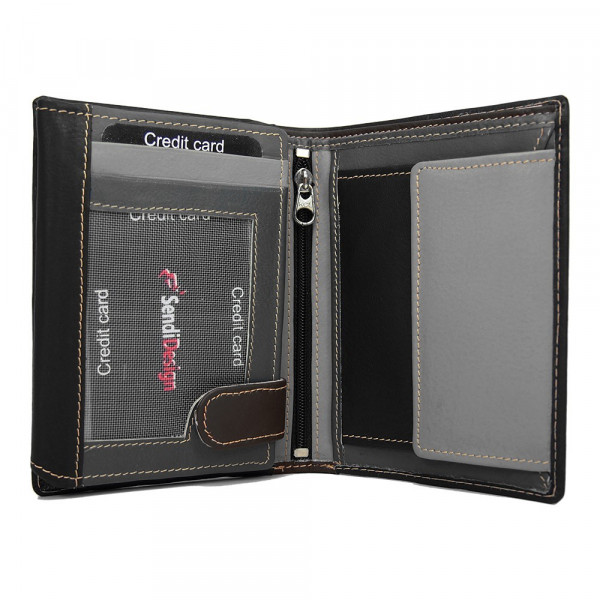 Pánska kožená peňaženka SendiDesign Walt - čierna