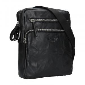 Pánská kožená taška přes rameno Lagen Armareto - černá
