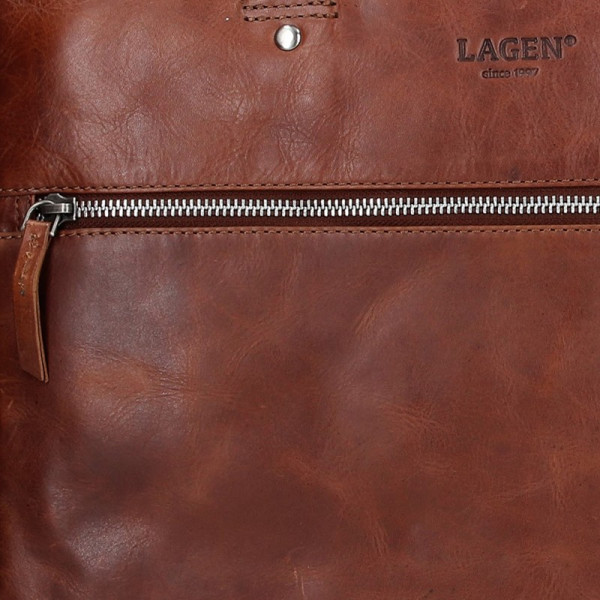 Pánska kožená business taška Lagen Porte - hnedá