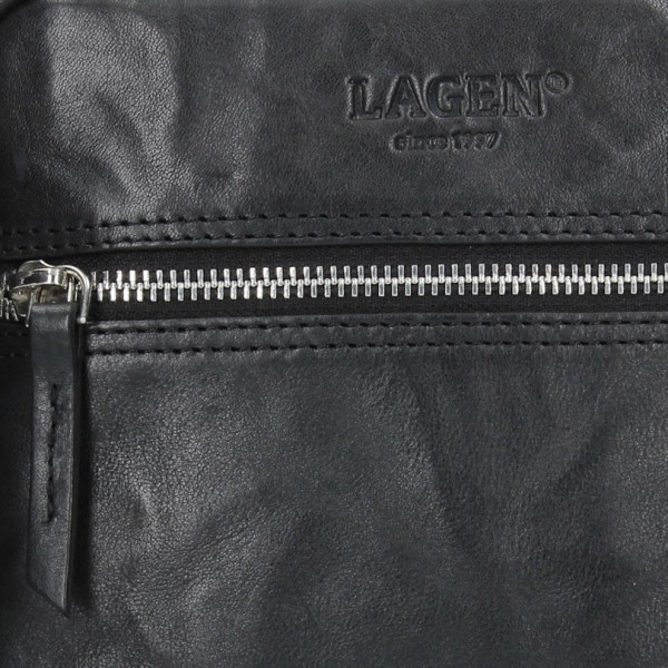 Pánska kožená taška cez rameno Lagen Moet - čierna