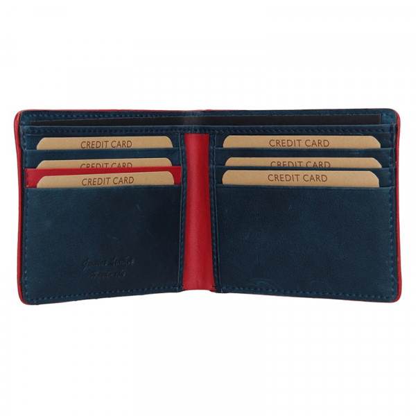 Pánska kožená slim peňaženka Lagen Kieran - modrá