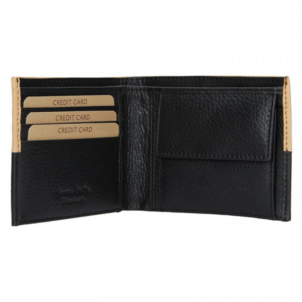 Pánska kožená peňaženka Lagen Will - čierno-béžová