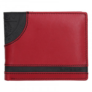 Pánska kožená peňaženka Lagen Elliot - čierno-červená
