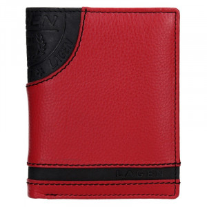 Pánska kožená peňaženka Lagen Brandon - čierno-červená