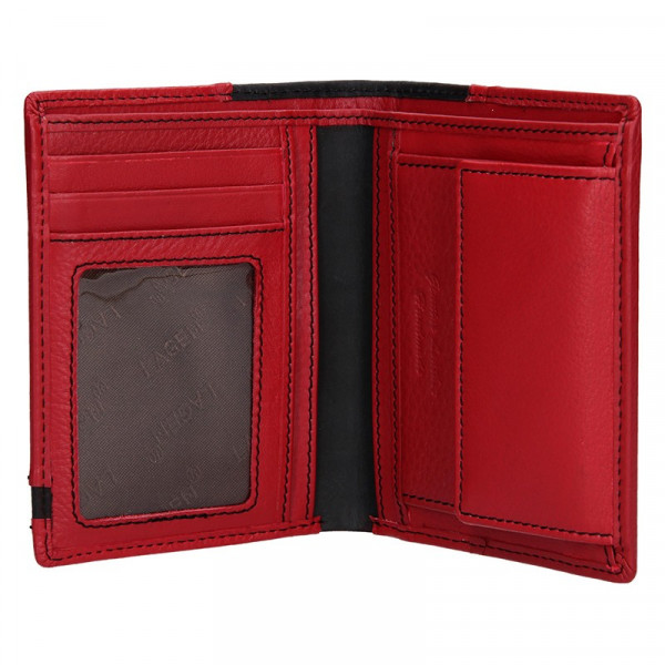 Pánska kožená peňaženka Lagen Brandon - čierno-červená