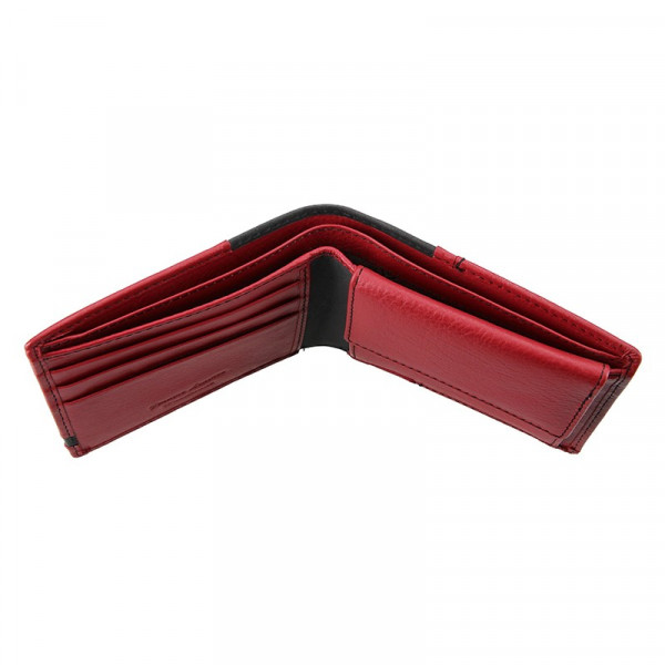 Pánska kožená slim peňaženka Lagen Rhys - čierno-červená