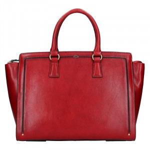 Elegantná dámska kožená kabelka Katana Nicol - tmavo červená