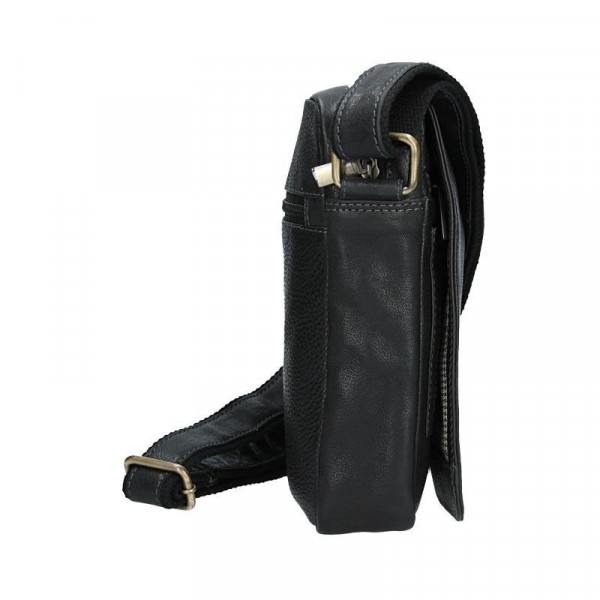 Pánska kožená taška cez rameno SendiDesign CT005 - čierna
