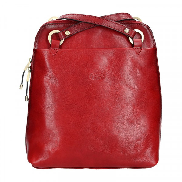 Dámska kožená batôžky kabelka Katana Cindy - červená