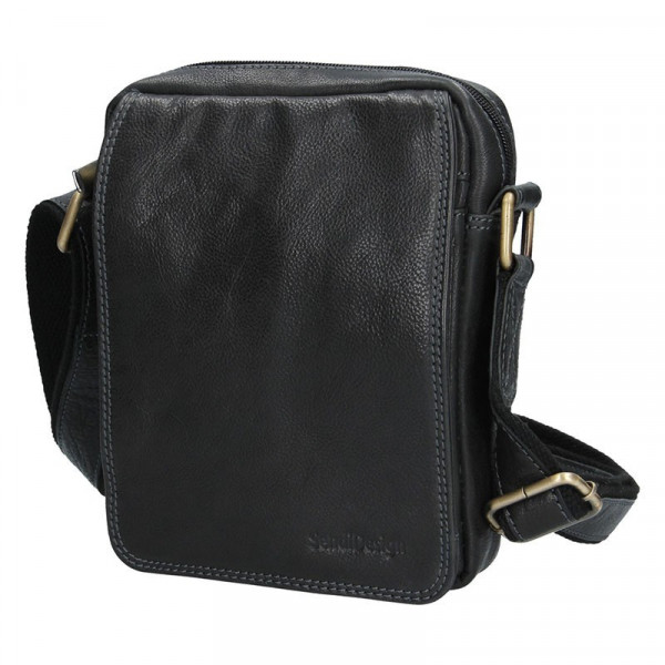 Pánska kožená taška cez rameno SendiDesign CT006 - čierna