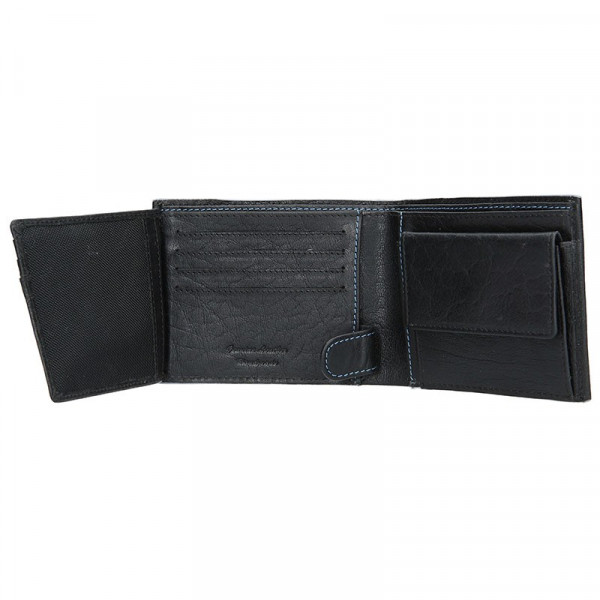 Pánska kožená peňaženka Lagen Tobias - čierno-modrá