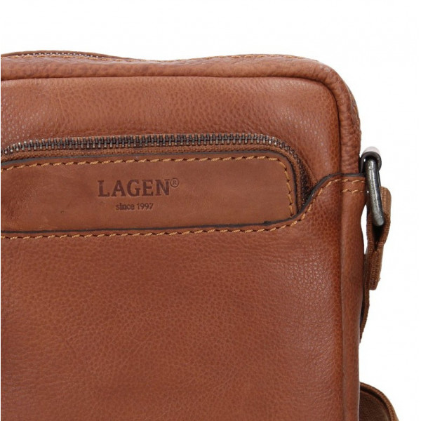 Pánska kožená taška cez rameno Lagen DeMarcus - hnedá