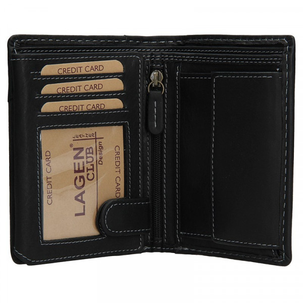 Pánska kožená peňaženka Lagen Thor - čierna