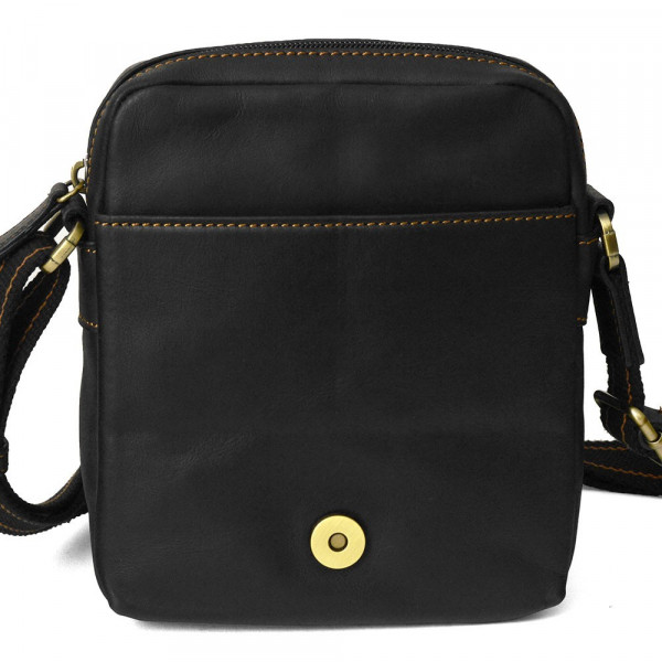 Pánska kožená taška cez rameno Hexagona 154191 - čierna