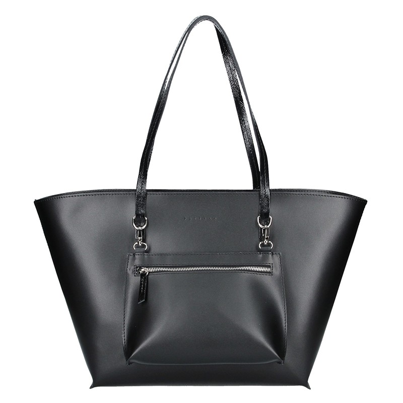 Dámska kožená kabelka Facebag 2v1 - čierna.