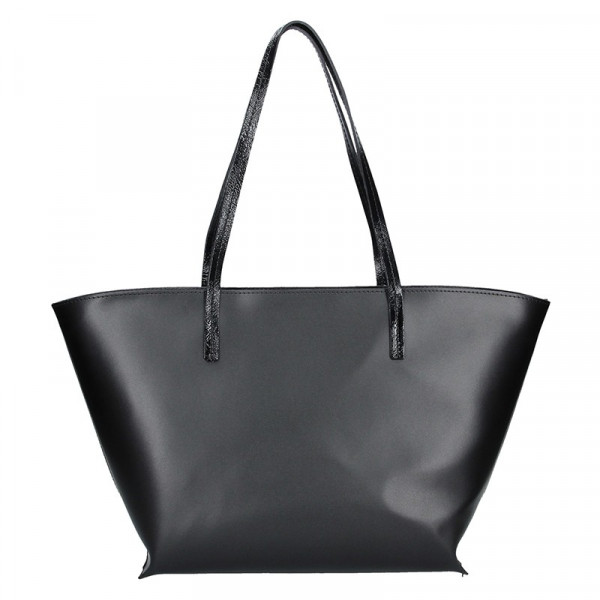 Dámska kožená kabelka Facebag 2v1 - čierna